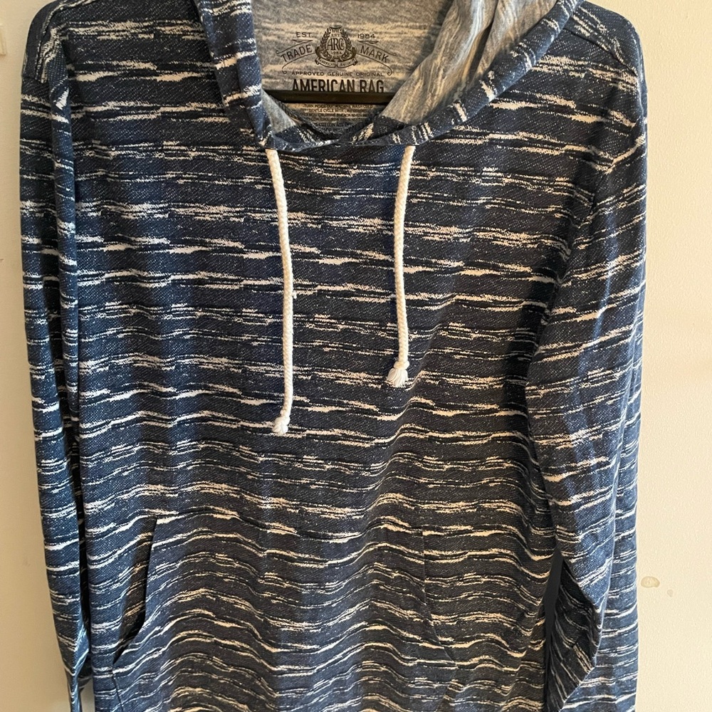 American Rag Blue Striped Men's Hoodie